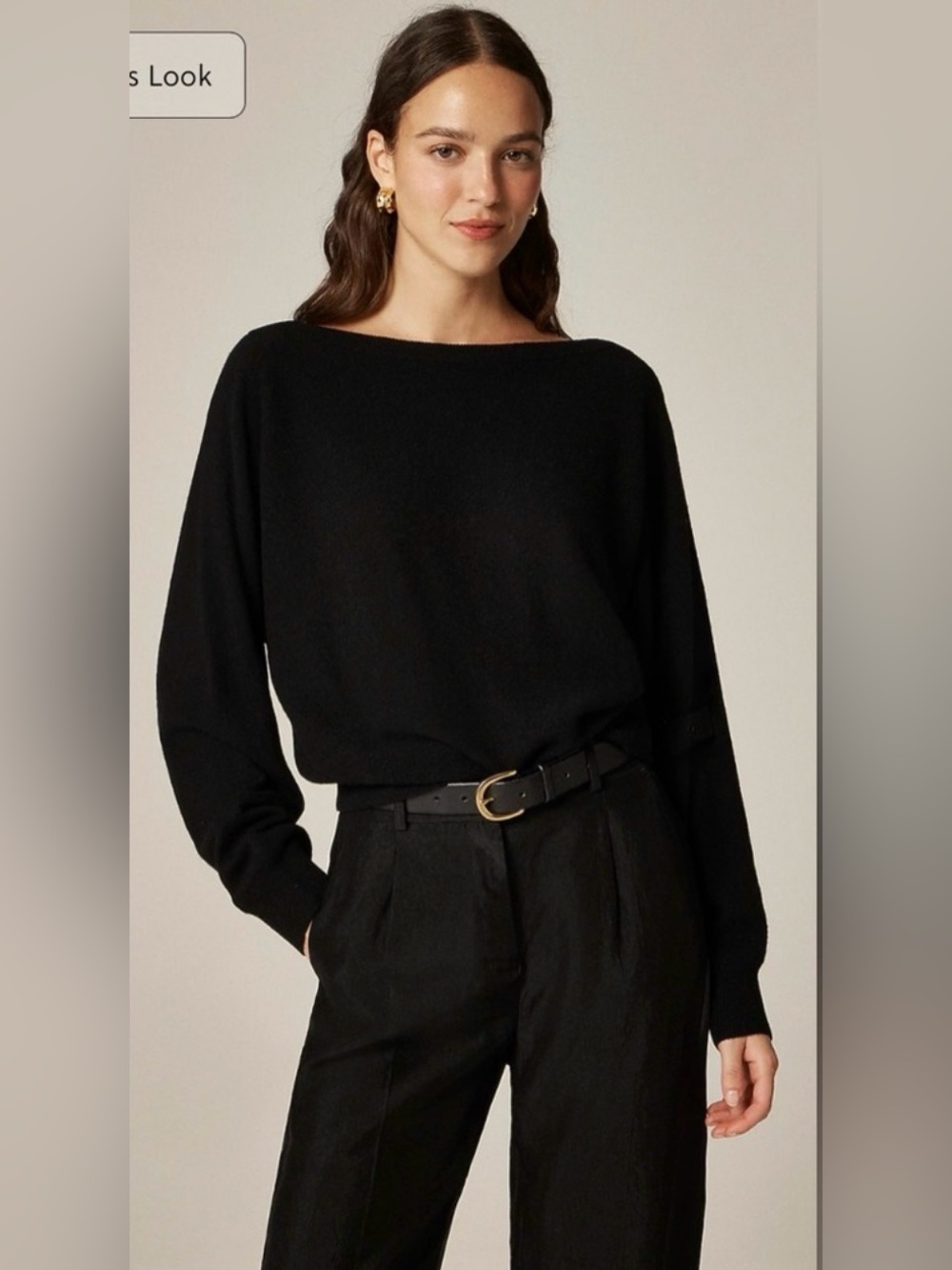 J.Crew Cashmere boatneck sweater in black